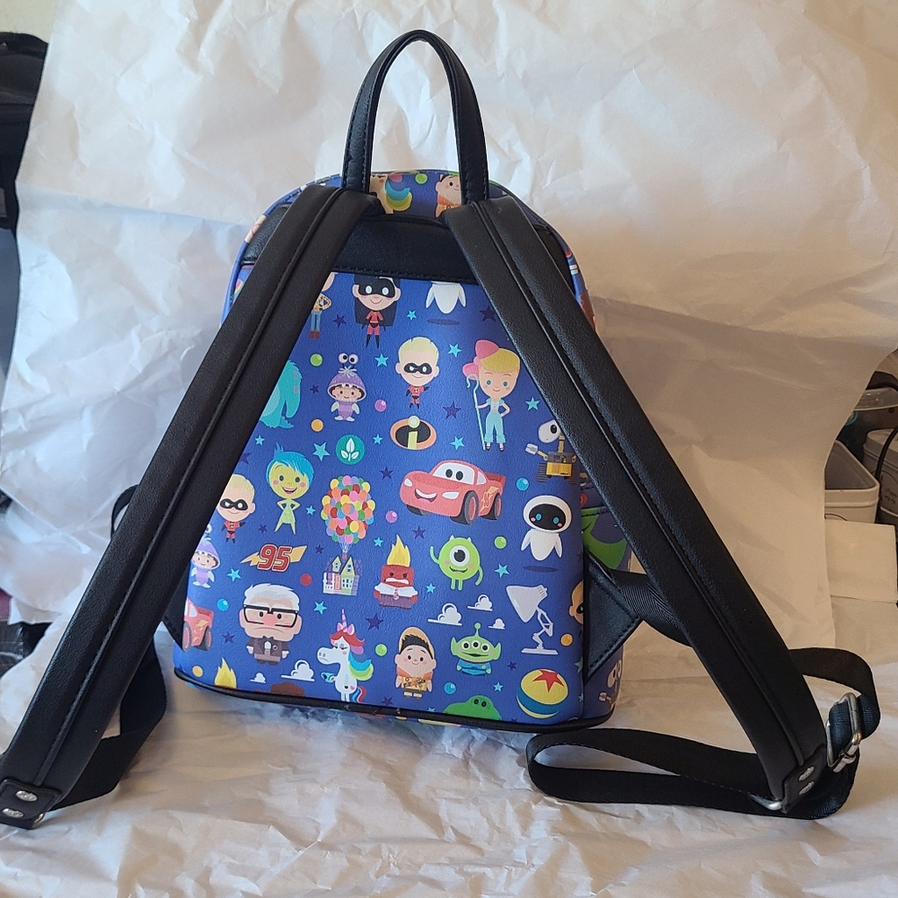 Loungefly Disney Pixar Chibi Characters Mini Backpack, Blue - Picture 7 of 12